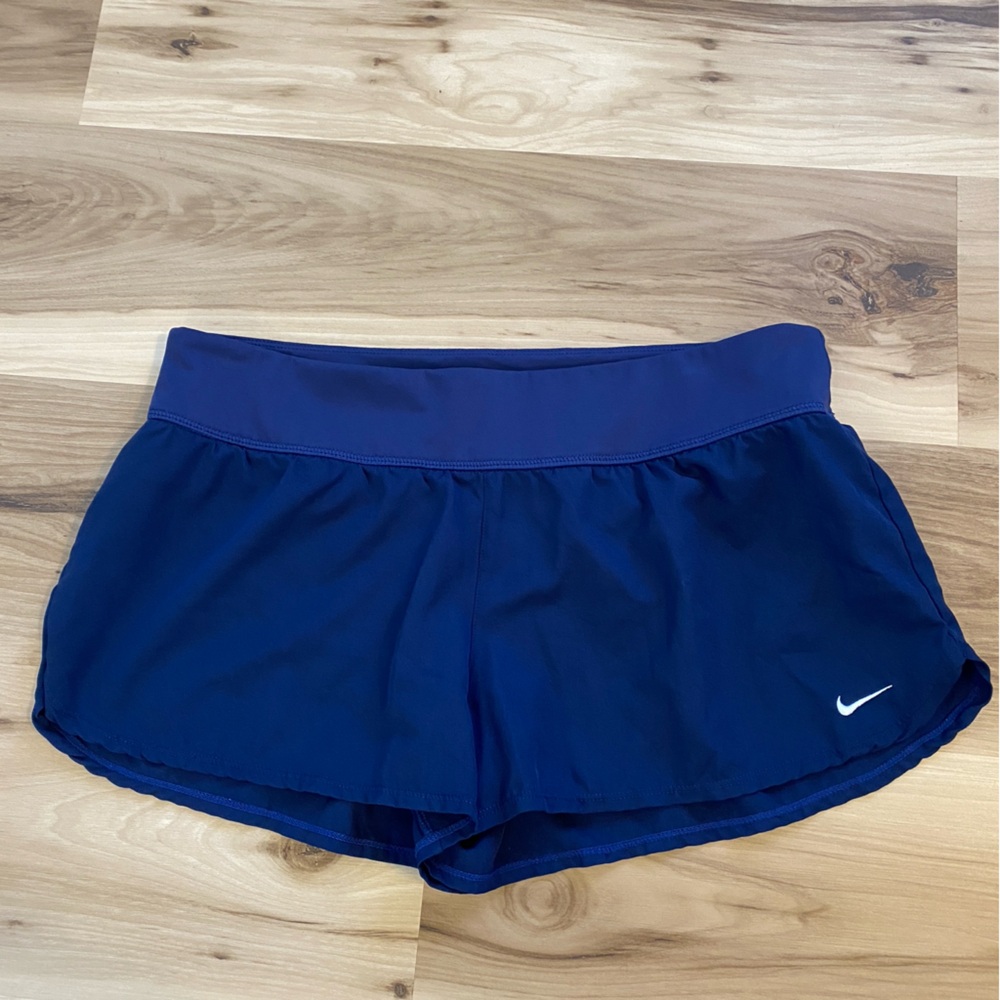 Nike Womens Running‎ Shorts Navy Blue Athletic Workout Gym Size Large